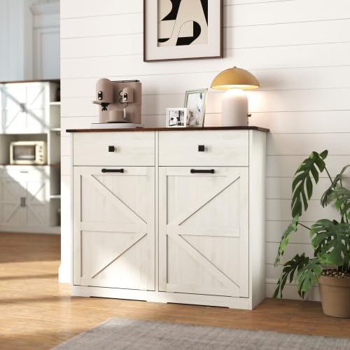 20 Gallon Tilt Out Trash Can Cabinet with Drawer R252402