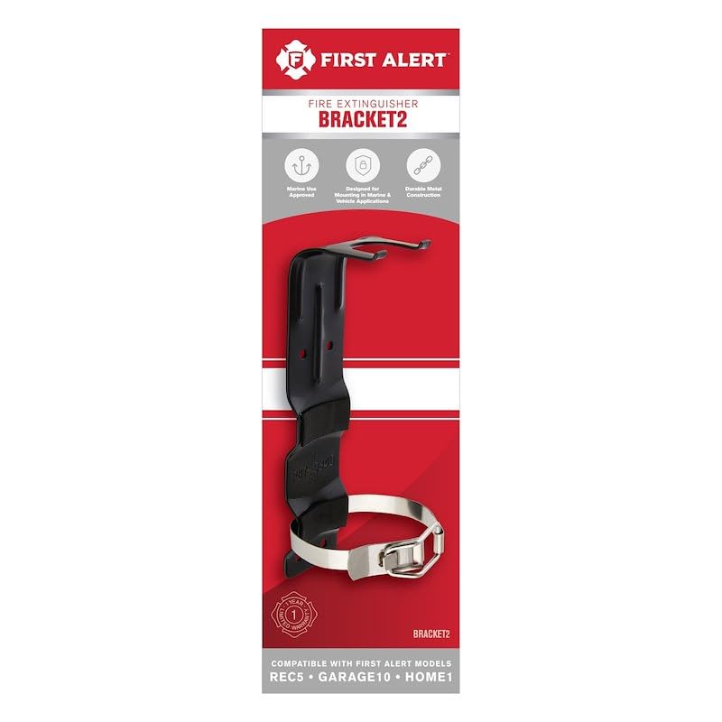 Black Powder Coated Steel Fire Extinguisher Mount Y642697