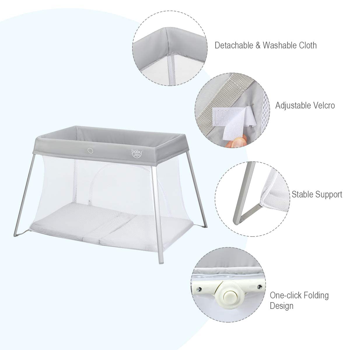 2 in 1 Portable Baby Playard with Mattress and Carry Bag N2142