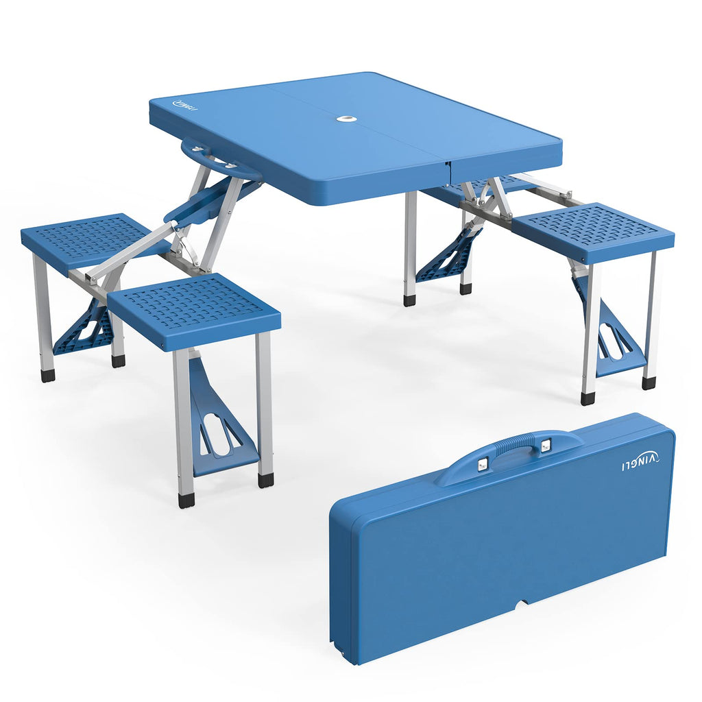 4 Ft Folding Picnic Table Set with 4 Seats G578