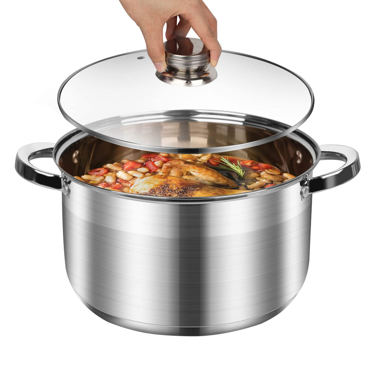 10 Quart Stainless Steel Stock Pot with Lid H598