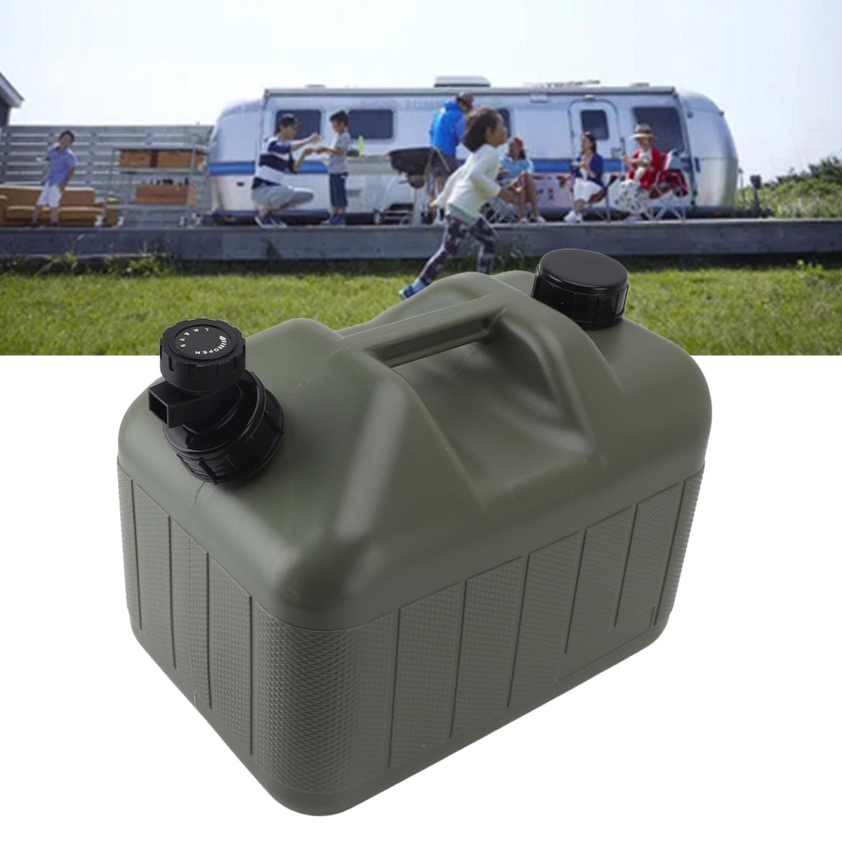10L Green Camping Water Container with Faucet P78755