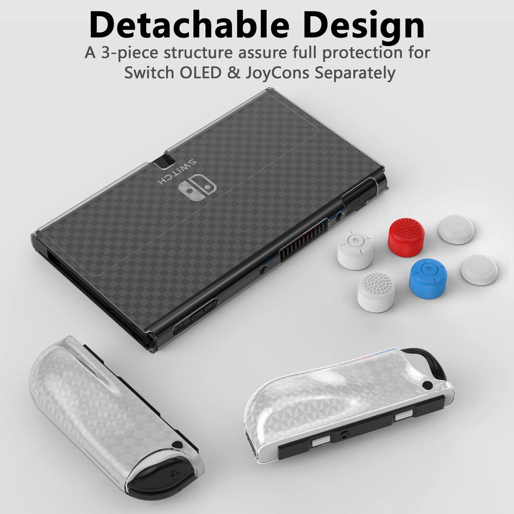 Switch OLED Dockable Hard PC Case with Thumb Stick Caps M864083