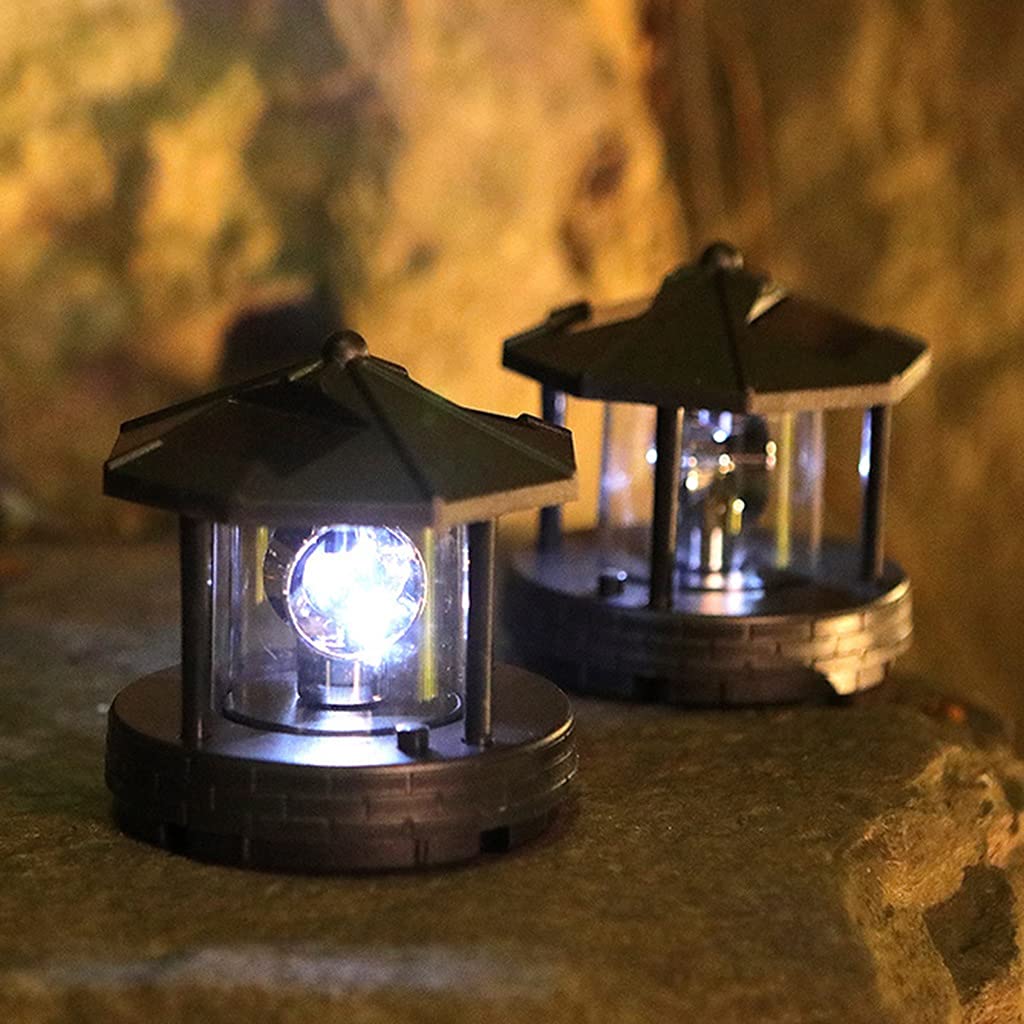 2 Pieces Solar Powered Lighthouse Shape Light T375990