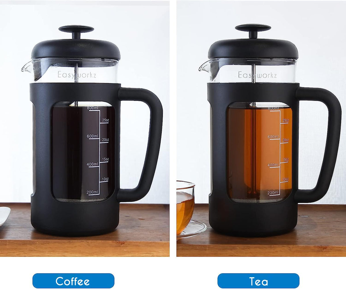 34 oz Stainless Steel French Press and Creamer Sugar Bowl Set Q291