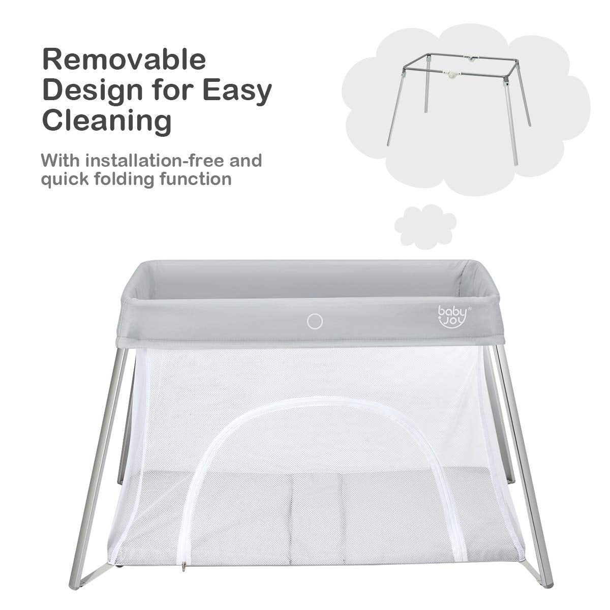 2 in 1 Portable Baby Playard with Mattress and Carry Bag N2142