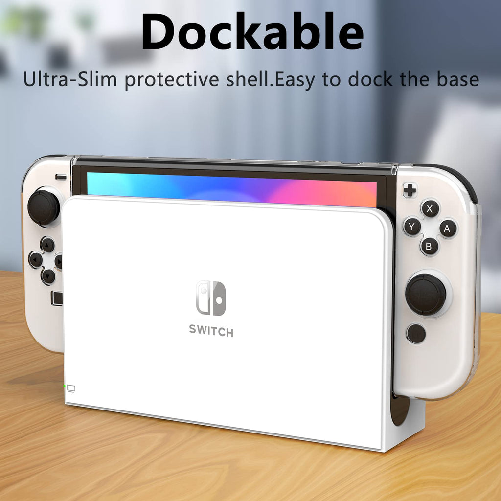 Switch OLED Dockable Hard PC Case with Thumb Stick Caps M864083