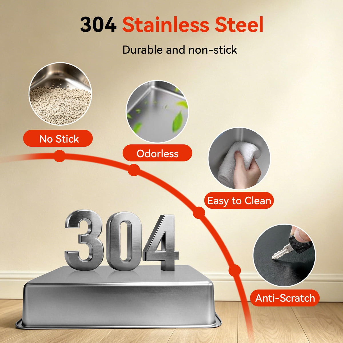 2 Pack XXXL Stainless Steel Litter Box with Lid J99454