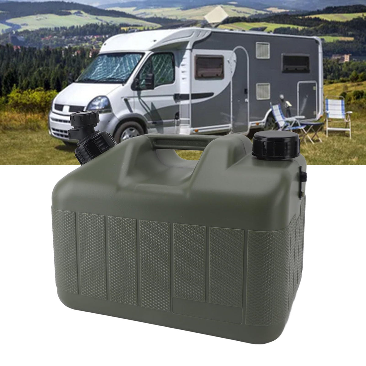 10L Green Camping Water Container with Faucet P78755