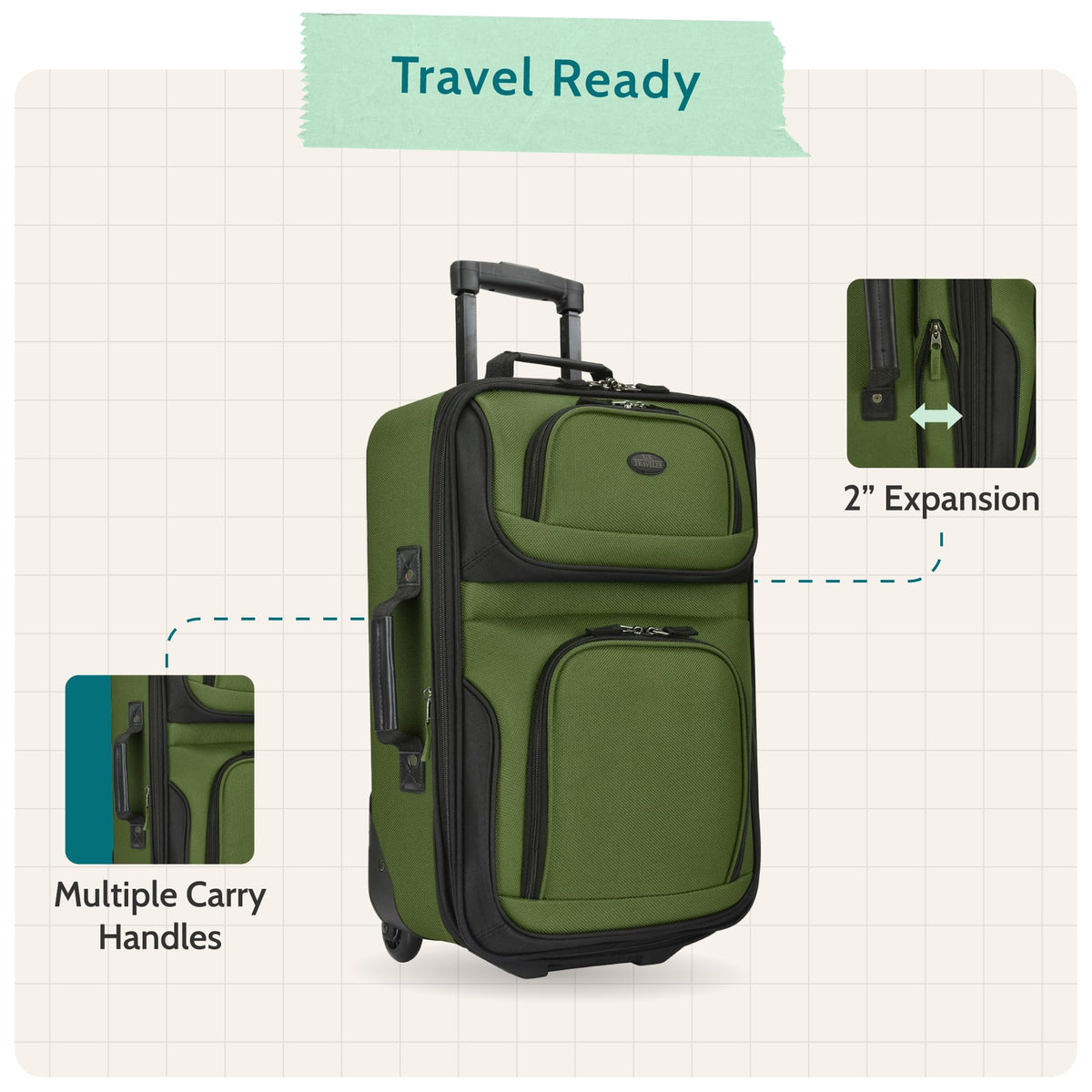 Lightweight Softside Rolling Carry-on Suitcase H65428