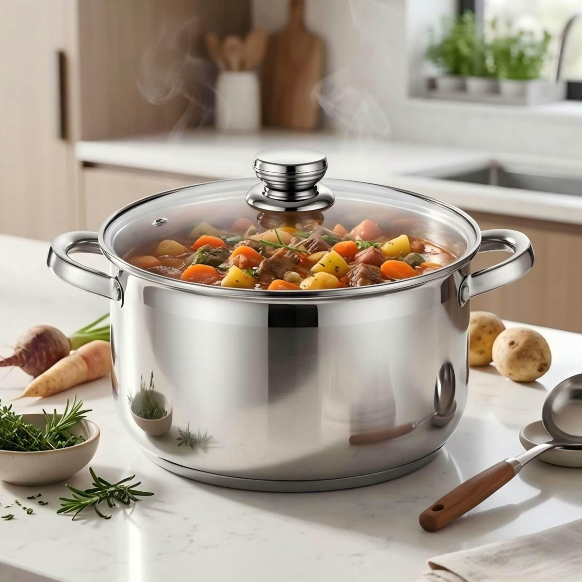 10 Quart Stainless Steel Stock Pot with Lid H598