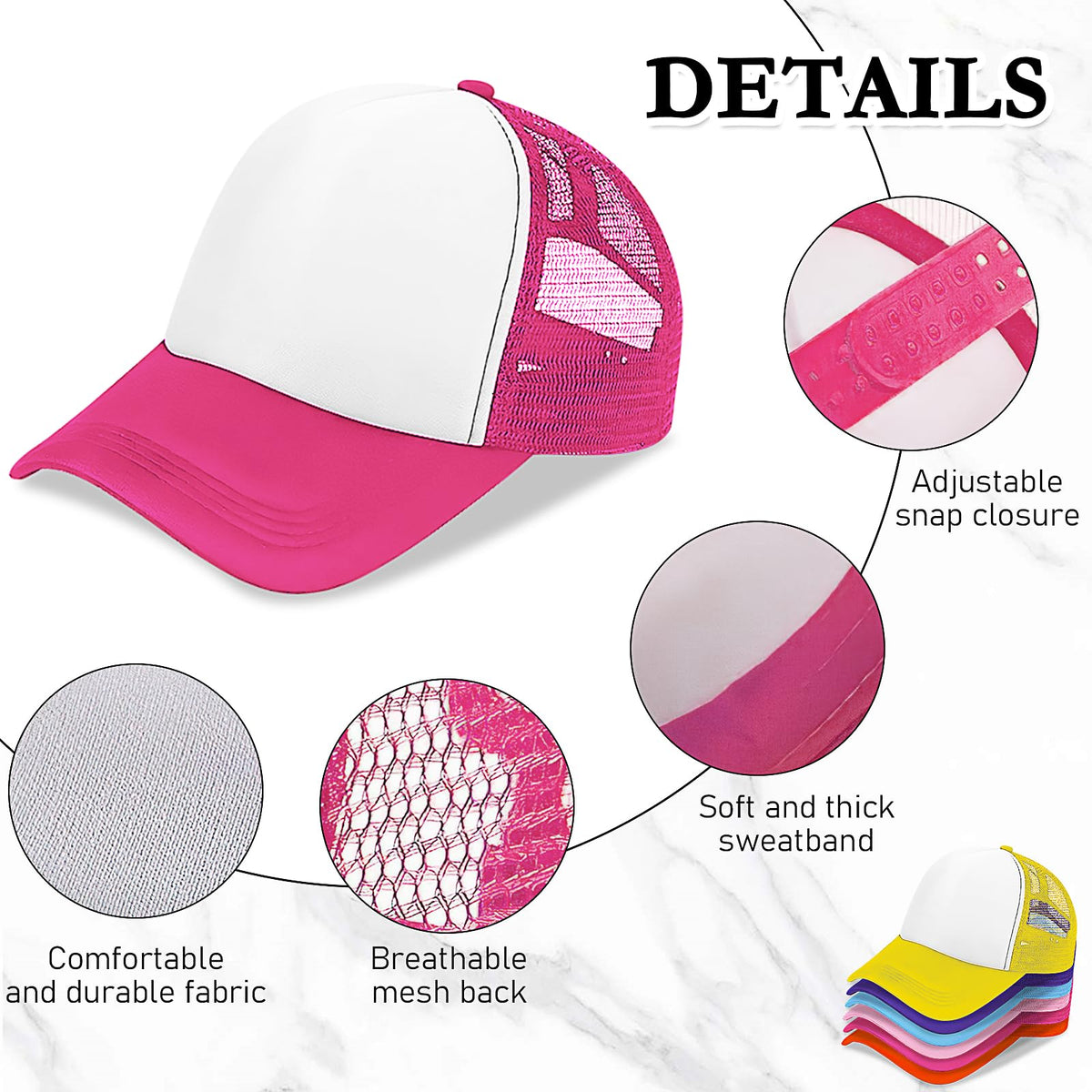 30 Pcs Kids Adjustable Mesh Trucker Hats R5699