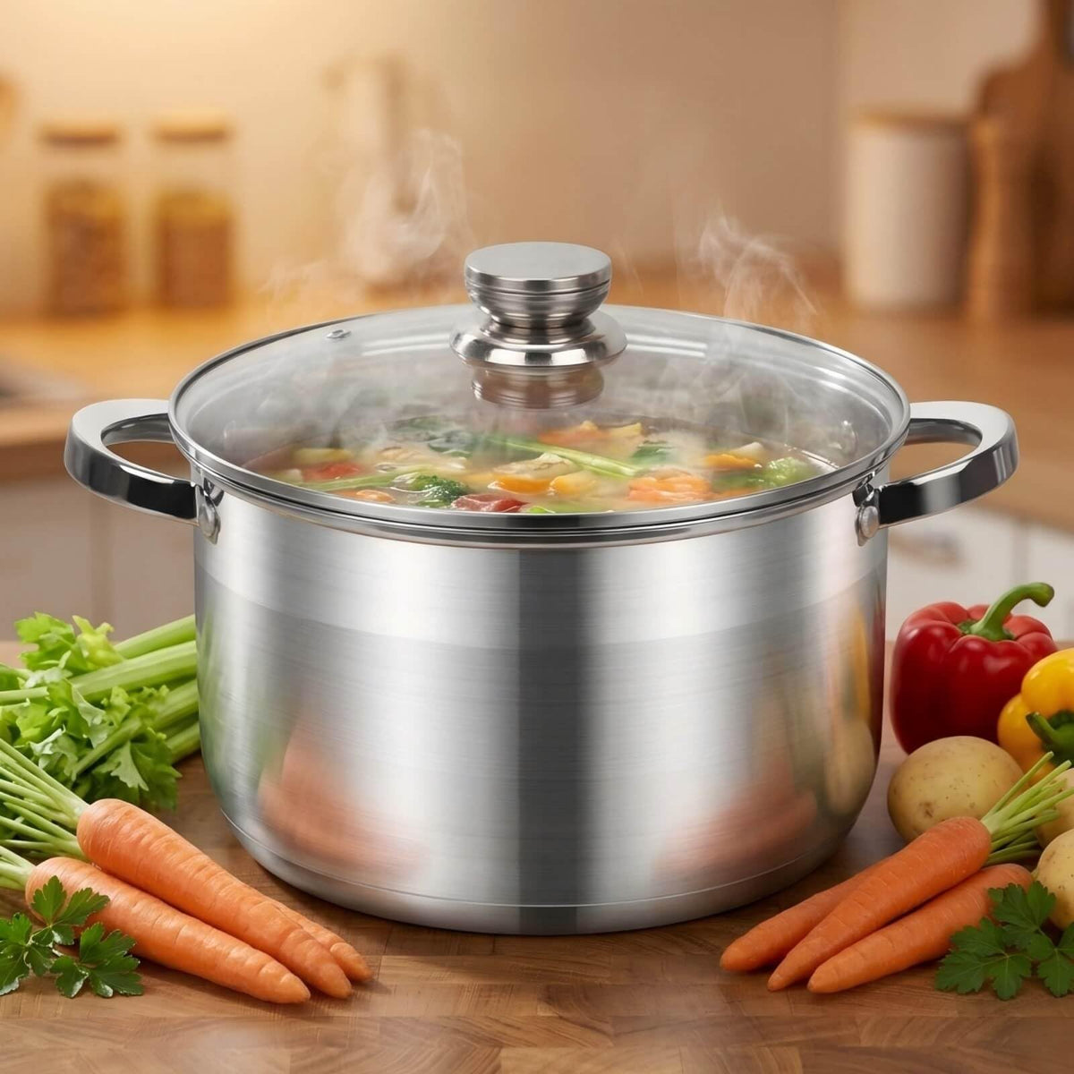 10 Quart Stainless Steel Stock Pot with Lid H598