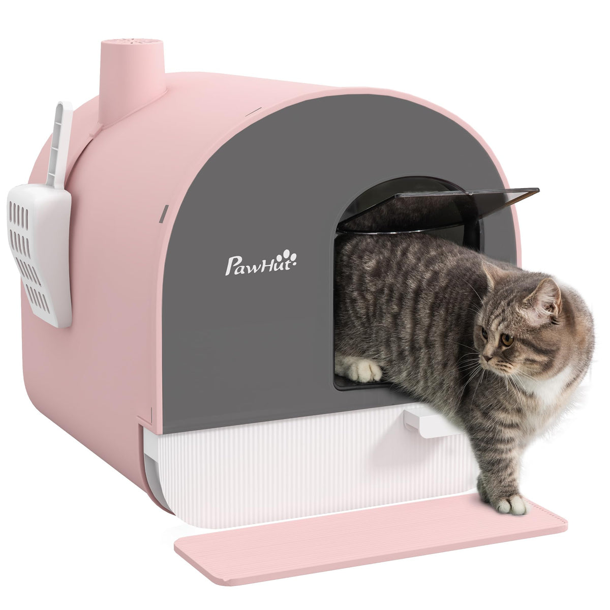 Pink Covered Cat Litter Box with Scoop B66360