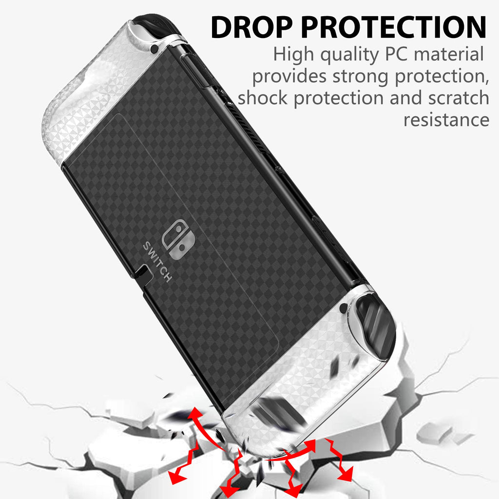 Switch OLED Dockable Hard PC Case with Thumb Stick Caps M864083