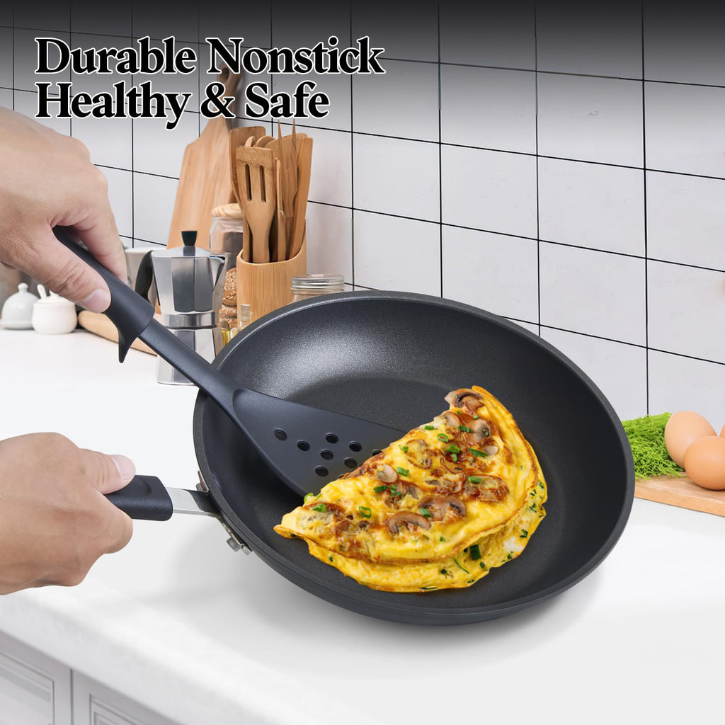 12 Piece Black Nonstick Hard Anodized Cookware Set U2220
