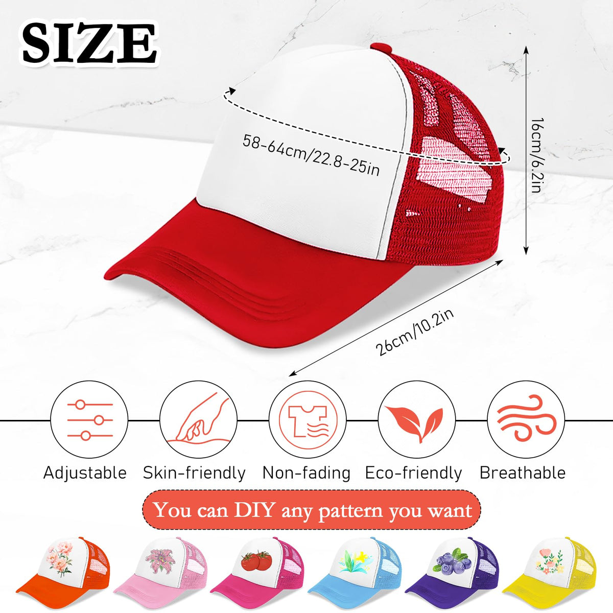 30 Pcs Kids Adjustable Mesh Trucker Hats R5699