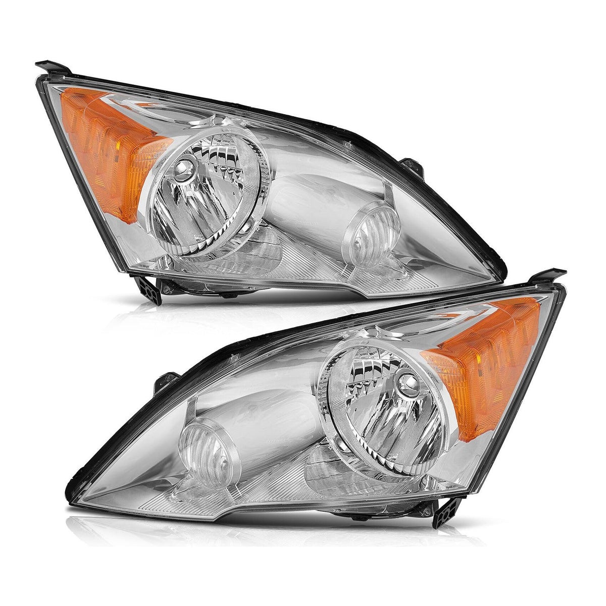 Headlight Left Right Lens Chrome Housing E23880