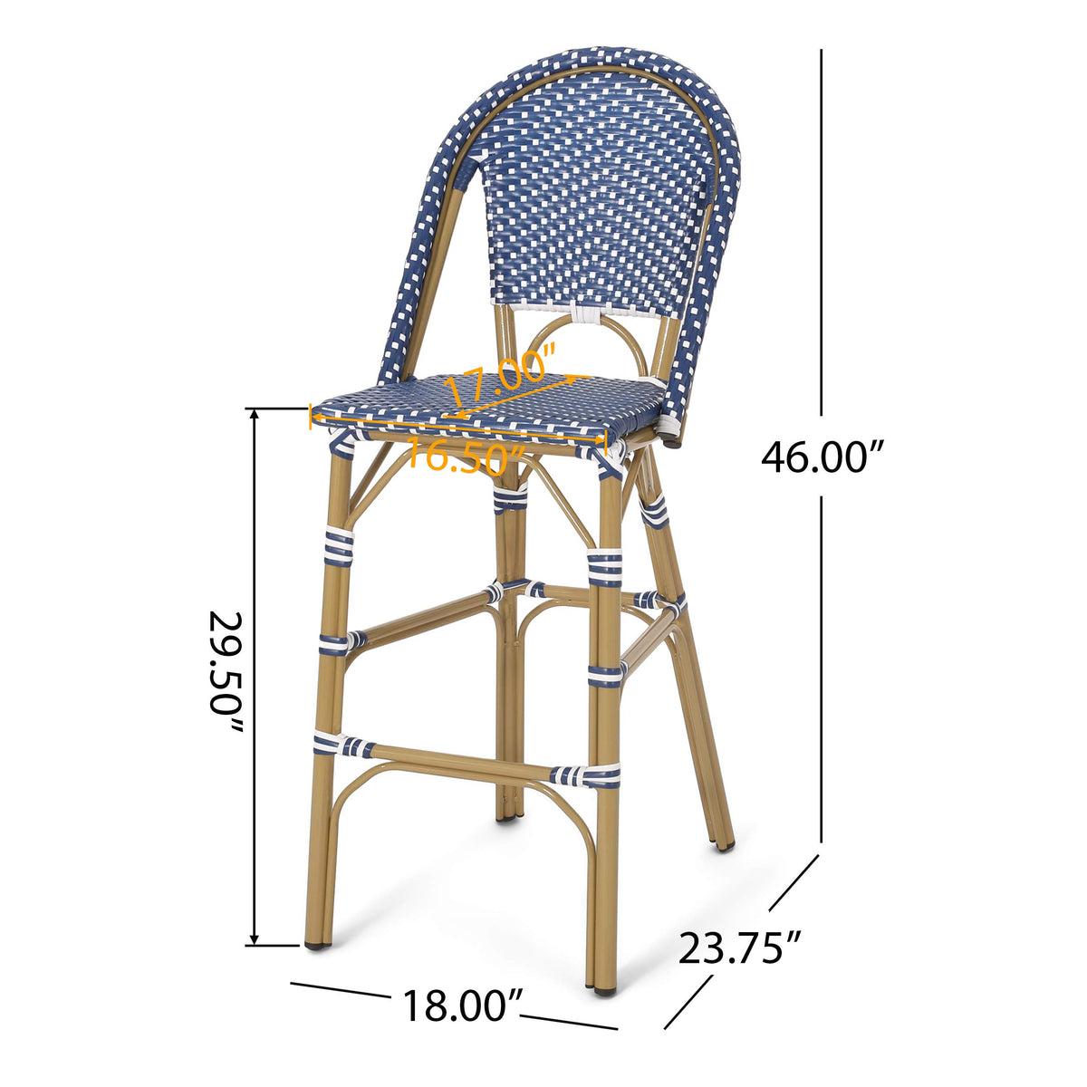 29.5" PE Rattan Bar Stool Set of 2 X6110