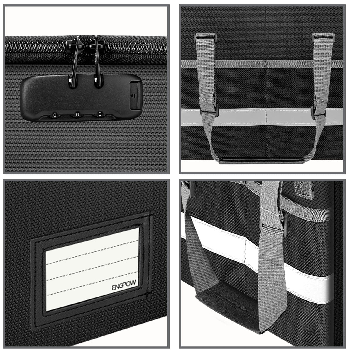 Black Fireproof Collapsible File Box with Lock L183