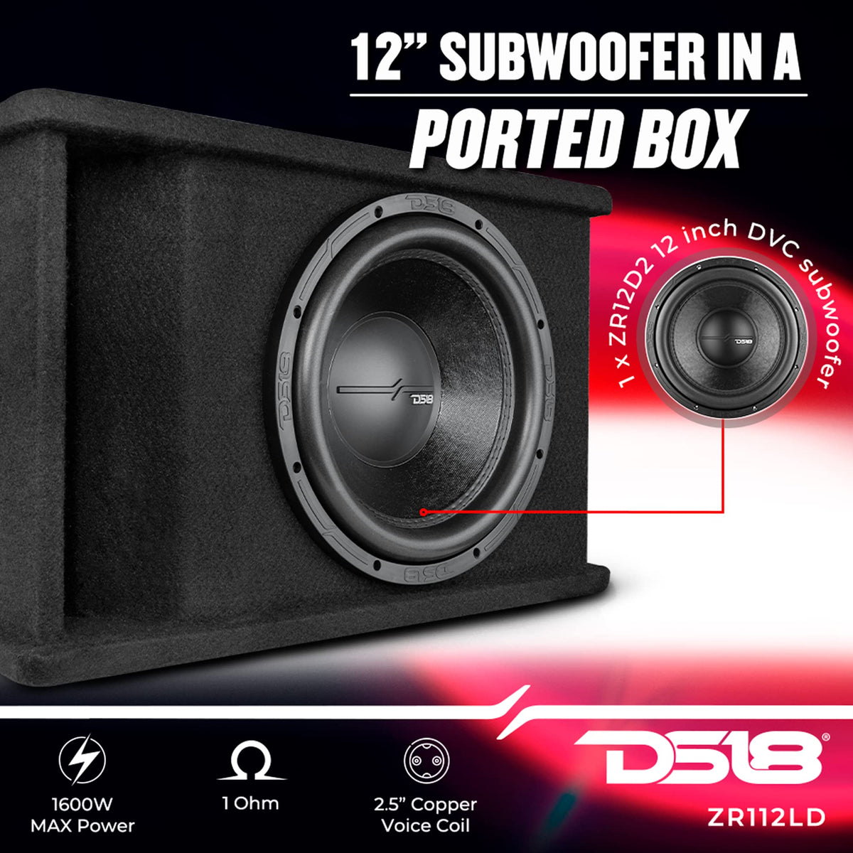 12" Single Subwoofer Loaded Enclosure Ported Box N807196