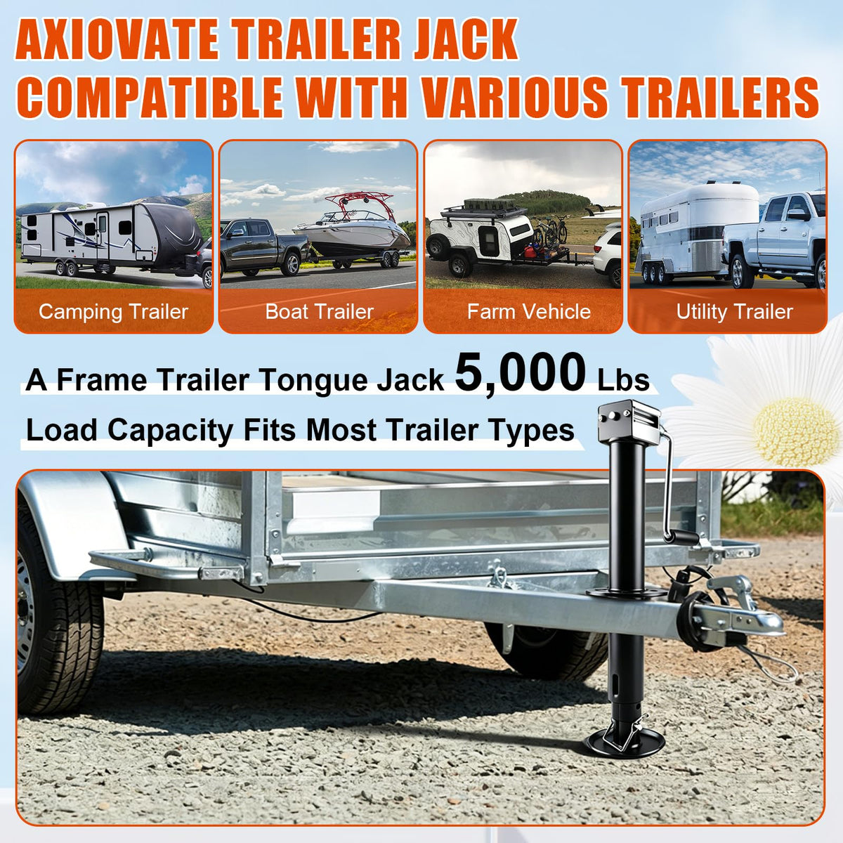 23" Lift Drop Leg Trailer Jack R8232