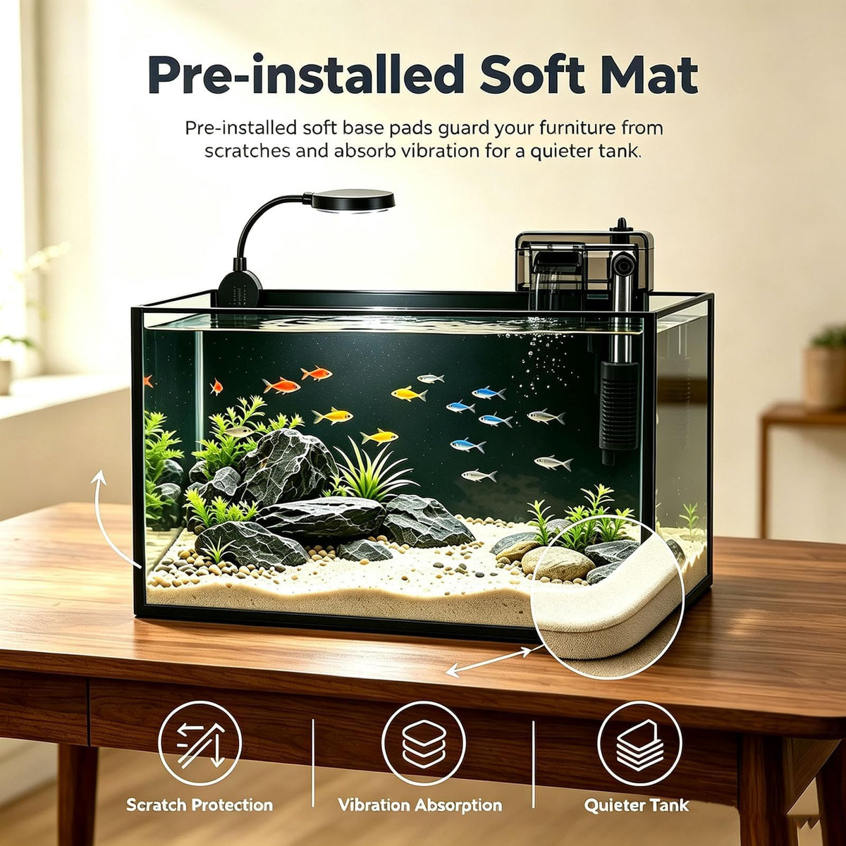2.8 Gallon Aquarium Starter Kit with LED and Filter Pump V16300