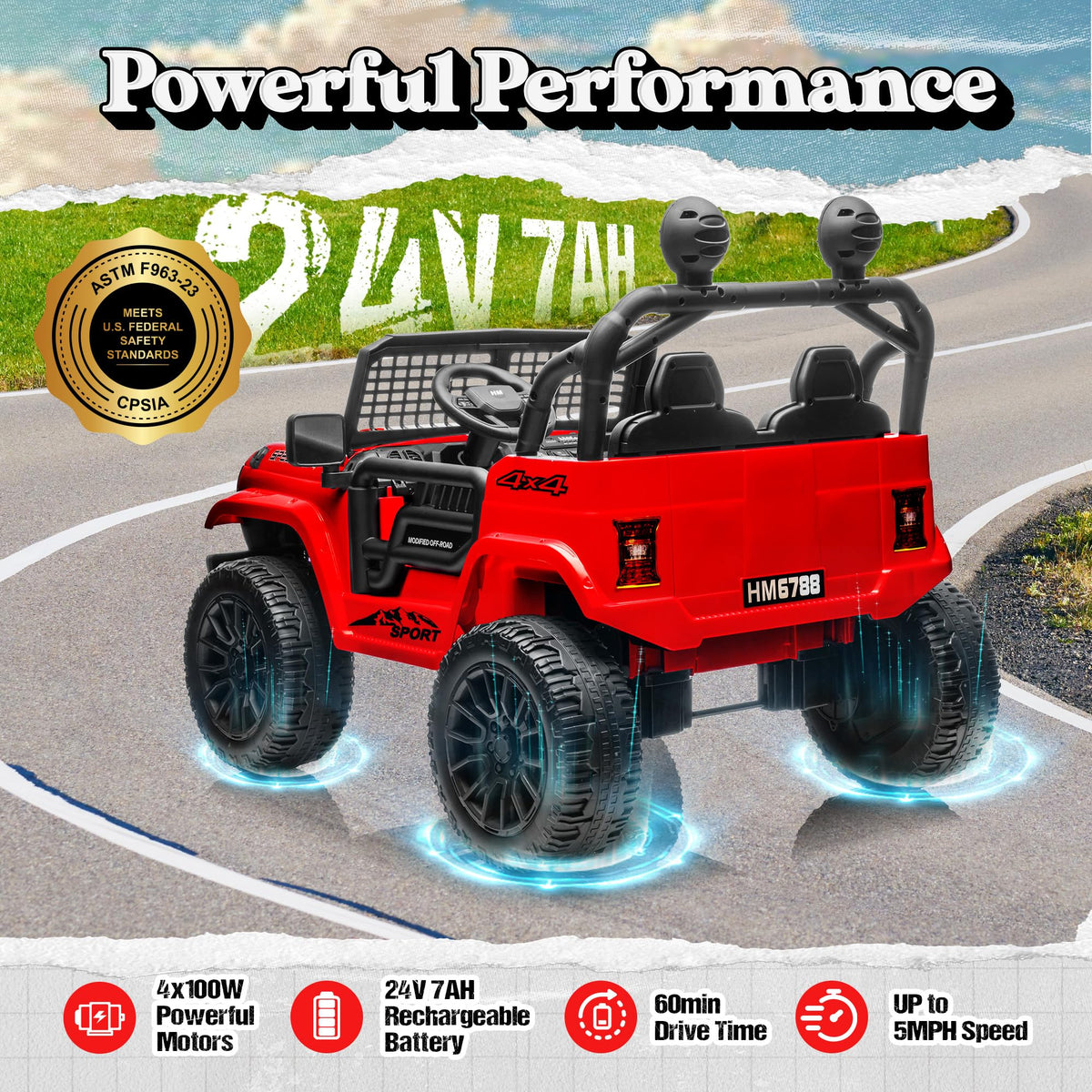 24V 2 Seater Ride on Car Truck N612